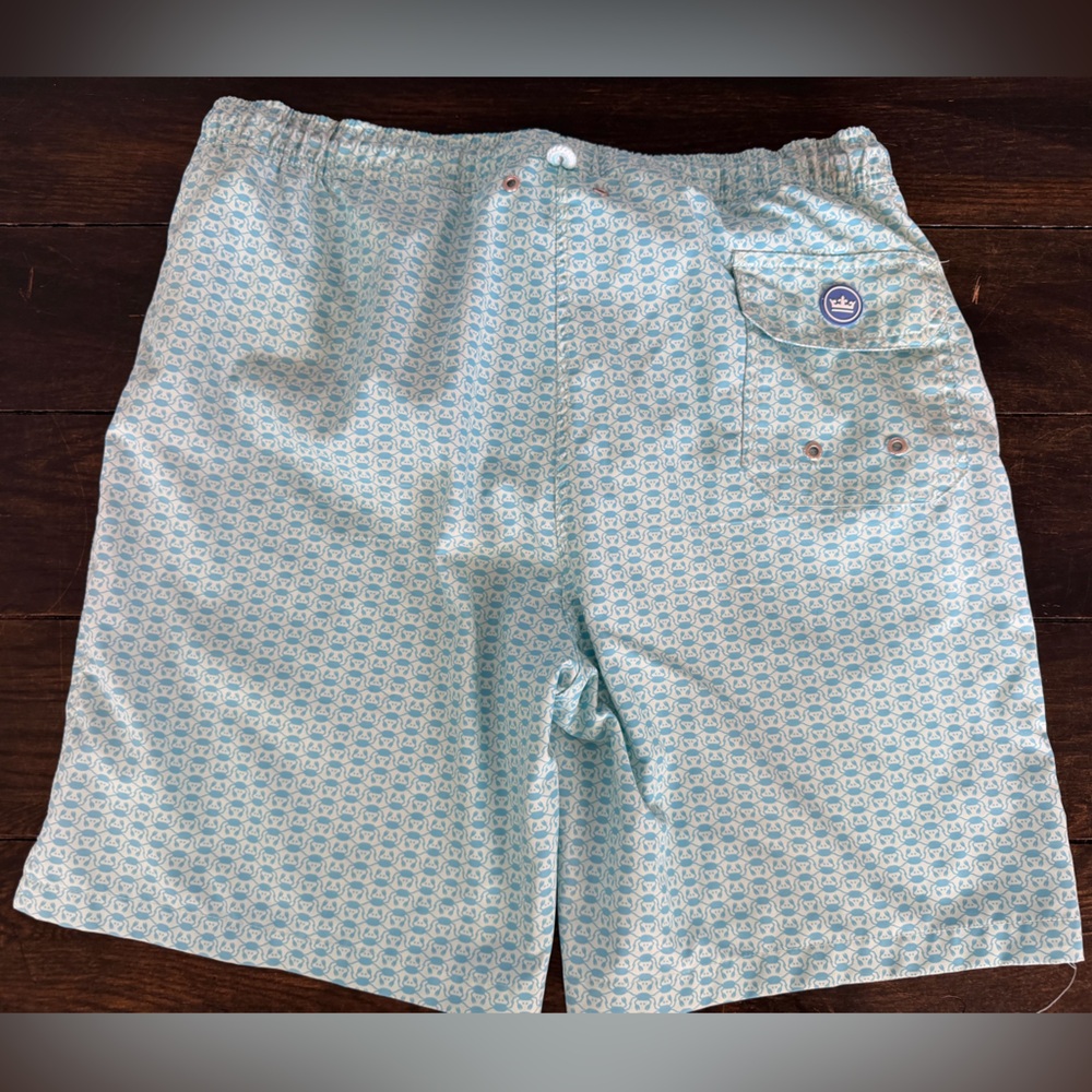 Peter Millar Light Blue Patterned Athletic Shorts - image 2
